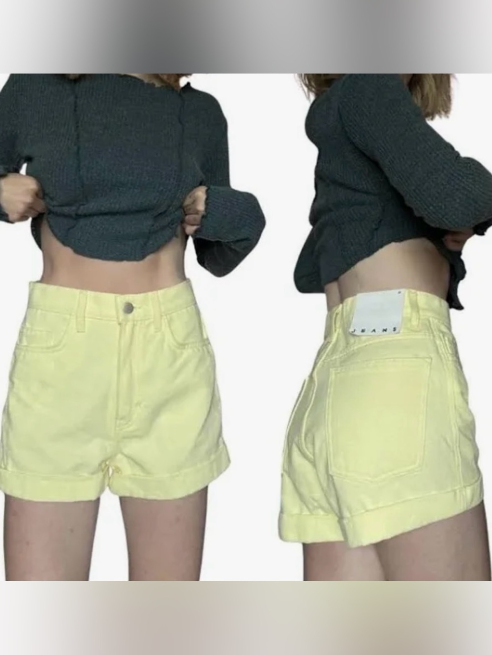 American Apparel Butter Yellow Denim Shorts